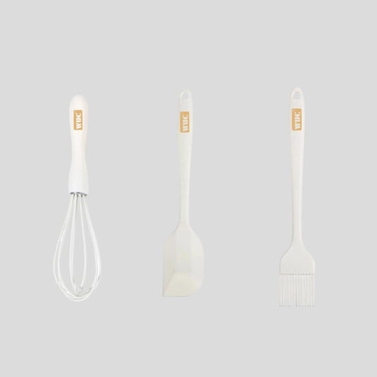 Silicone Baking Tool Set – Spatula, Scraper, Whisk & Oil Brush