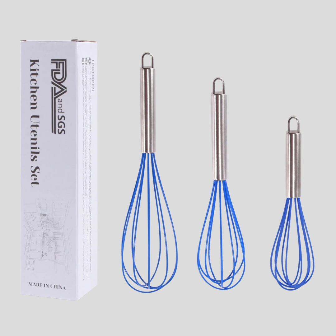 Stainless Steel Balloon Whisk – Manual Egg Beater (8/10/12 Inch)
