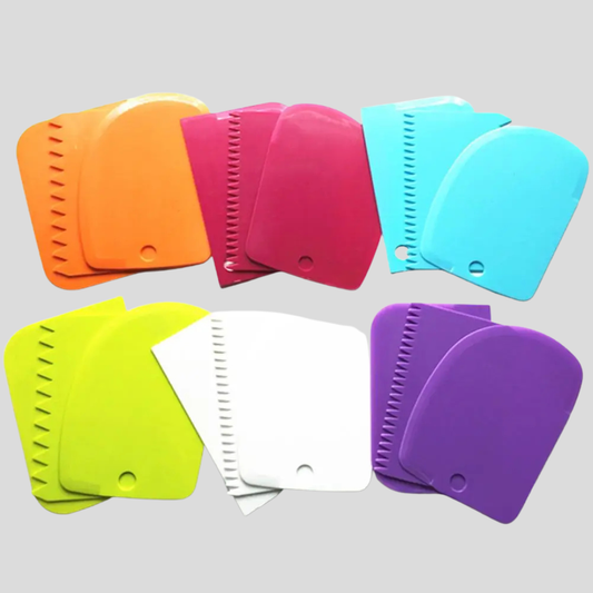 3-Piece Cake Cream Scraper Set – Fondant & Baking Tools