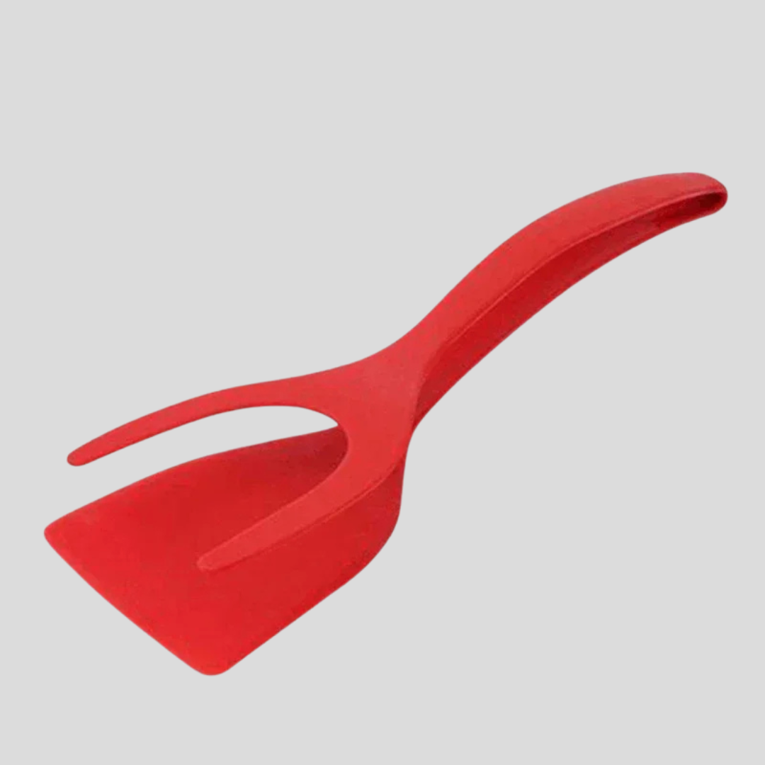 2-in-1 Nylon Grip Flip Tongs – Egg Spatula & Steak Turner